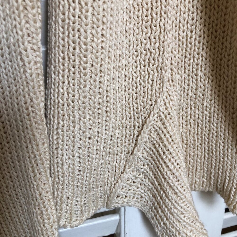 Peruvian Connection Cream Open Front Stitched Car… - image 2